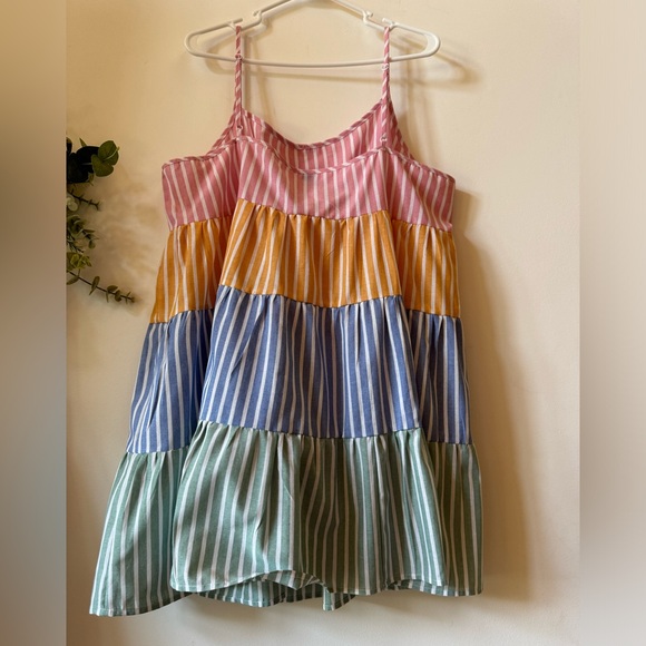 Women’s SHEIN Smocked Baby Doll Spaghetti Strap Summer Sun Dress Sz 2XL - Picture 7 of 9